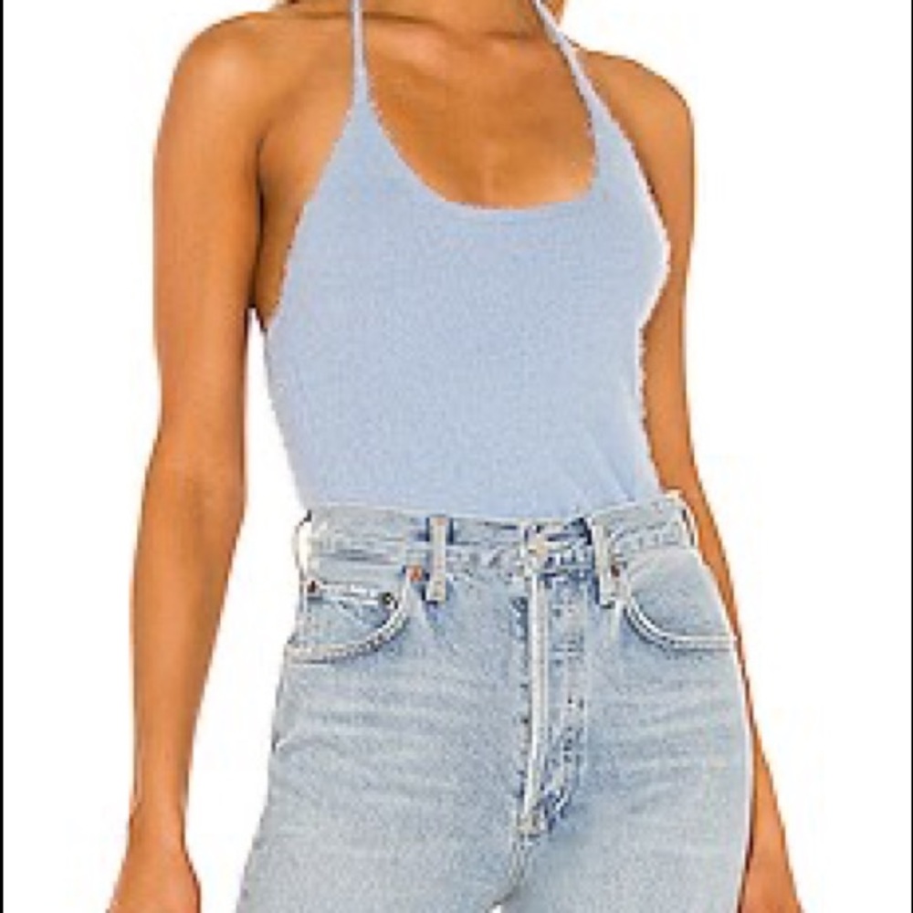 Aubrey Hatler Knit Top in Light Blue
